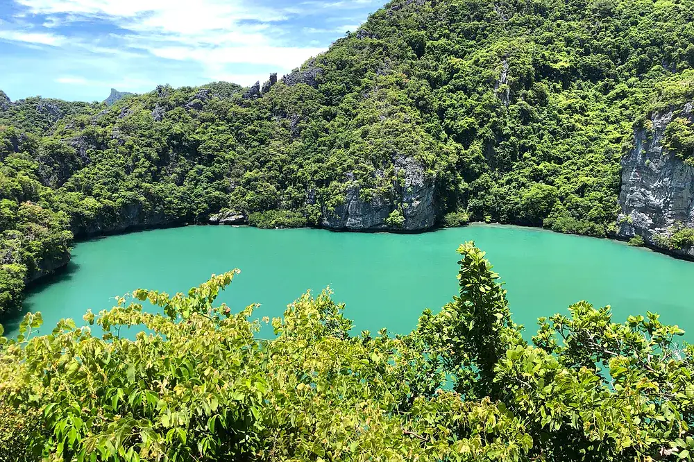 Thale Nai lake inside the cliffs of Koh Mae Ko