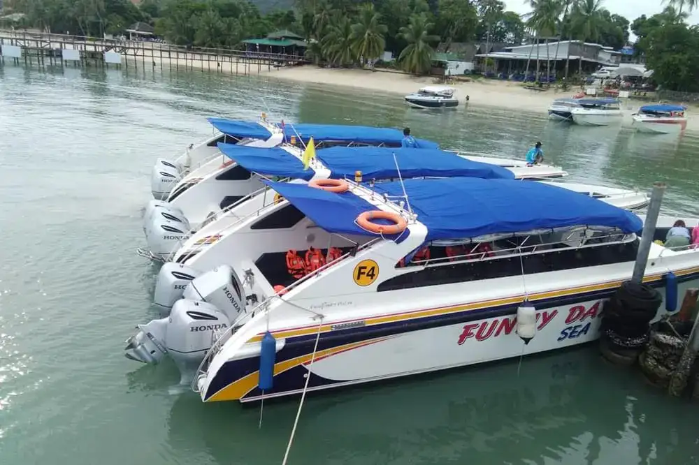 Group speedboats at the pier on Koh Samui