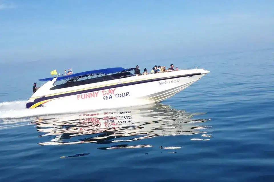 Group speedboat on a calm sea