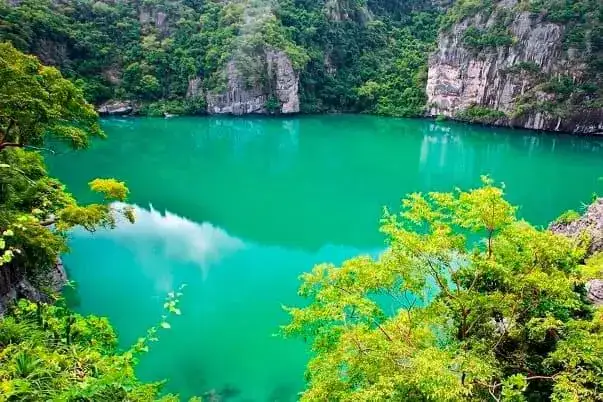 The Emerald Lake on Mae Ko seen from the viewing platform