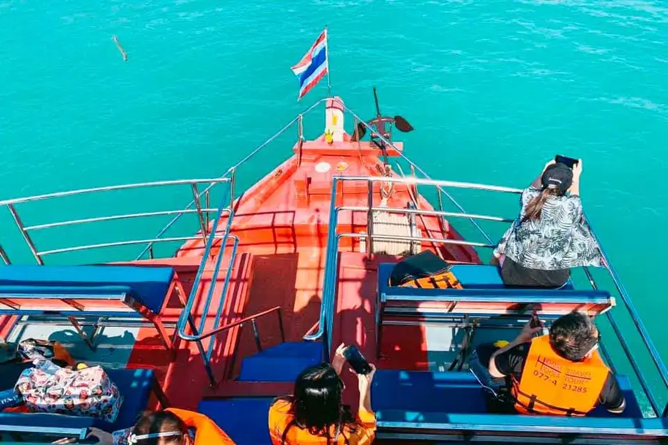 Upper deck of the big tourist boat