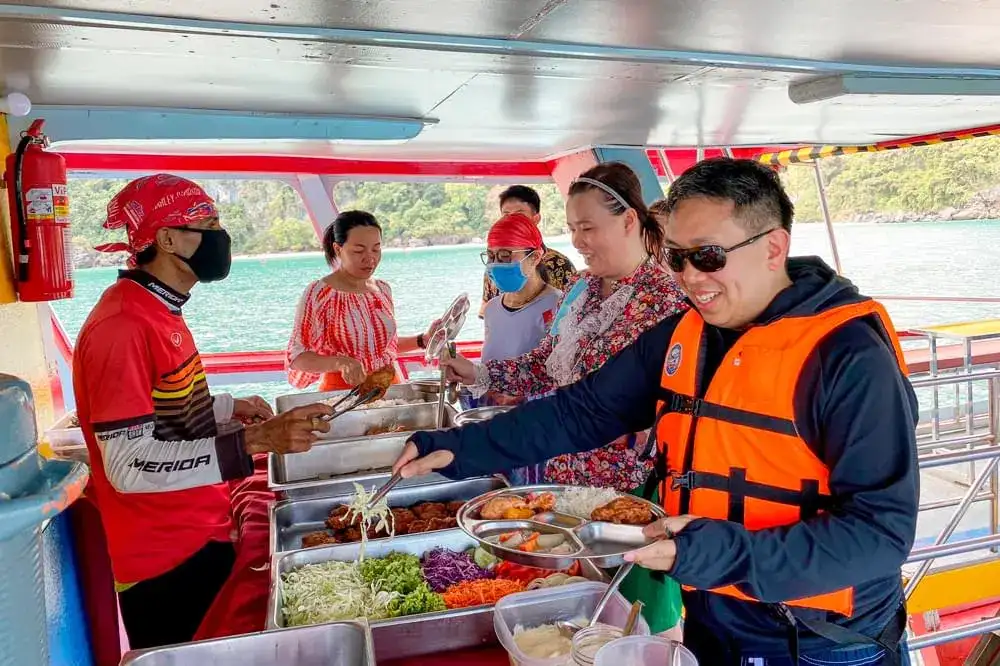 Buffet lunch on board the big boat