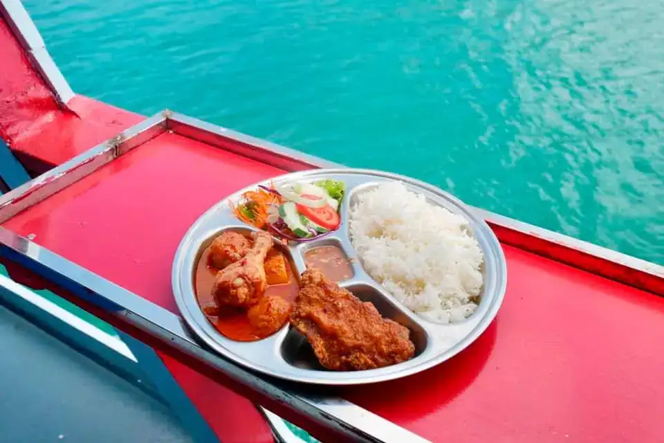 Thai lunch plate on the big boat